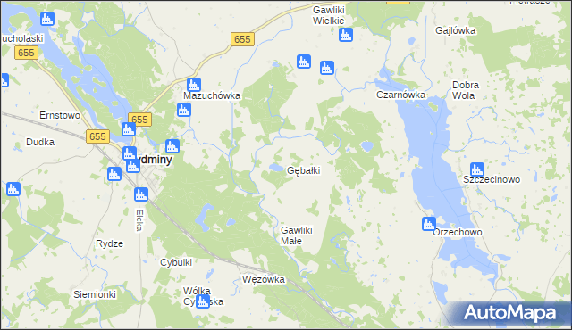 mapa Gębałki, Gębałki na mapie Targeo