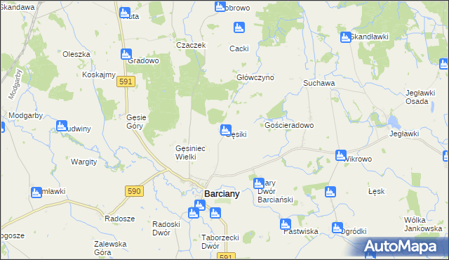 mapa Gęsiki, Gęsiki na mapie Targeo