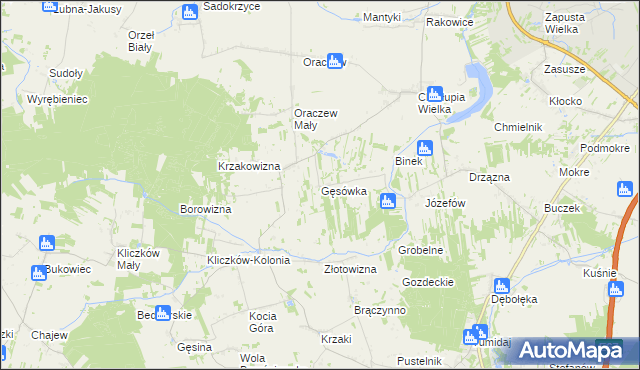 mapa Gęsówka, Gęsówka na mapie Targeo