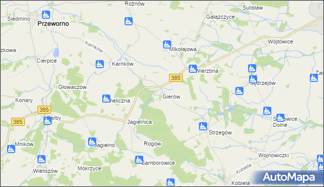 mapa Gierów, Gierów na mapie Targeo