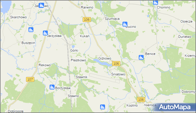 mapa Giżkowo, Giżkowo na mapie Targeo