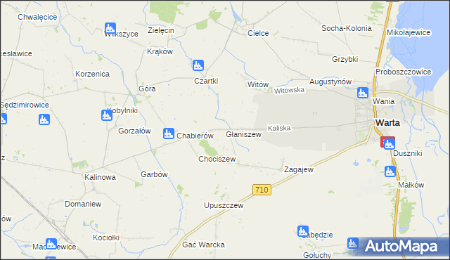 mapa Głaniszew, Głaniszew na mapie Targeo