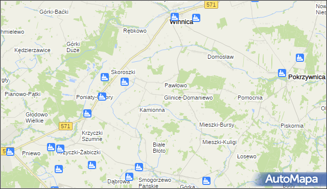 mapa Glinice-Domaniewo, Glinice-Domaniewo na mapie Targeo