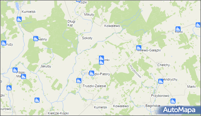 mapa Glinki gmina Kolno, Glinki gmina Kolno na mapie Targeo