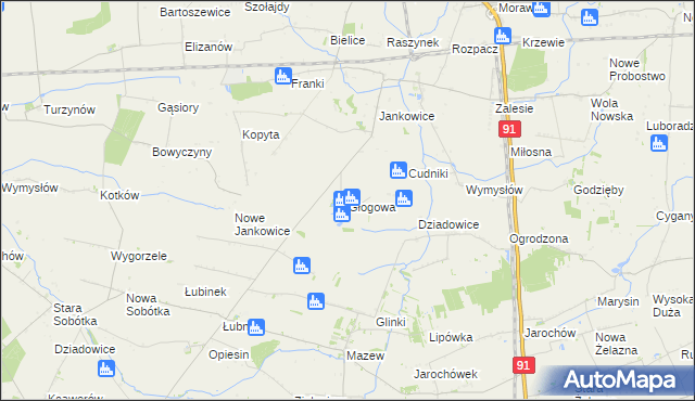 mapa Głogowa gmina Krośniewice, Głogowa gmina Krośniewice na mapie Targeo