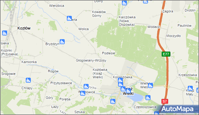 mapa Głogowiany-Stara Wieś, Głogowiany-Stara Wieś na mapie Targeo