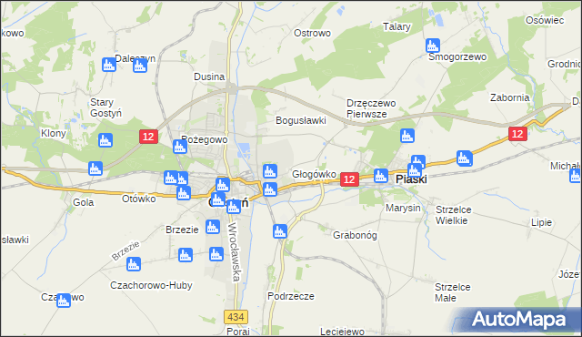 mapa Głogówko gmina Piaski, Głogówko gmina Piaski na mapie Targeo