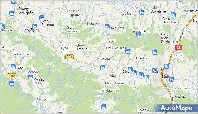 mapa Głojsce, Głojsce na mapie Targeo