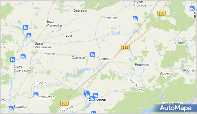 mapa Głomsk, Głomsk na mapie Targeo