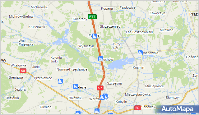 mapa Głuchów gmina Grójec, Głuchów gmina Grójec na mapie Targeo