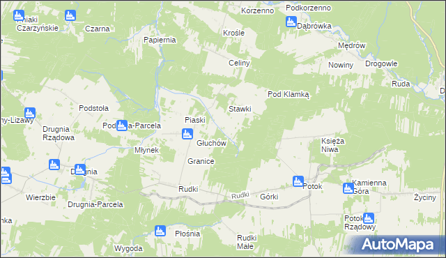 mapa Głuchów-Lasy, Głuchów-Lasy na mapie Targeo