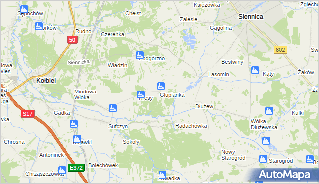 mapa Głupianka, Głupianka na mapie Targeo