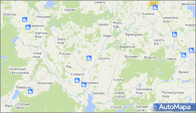 mapa Głusino, Głusino na mapie Targeo