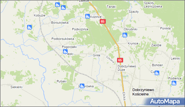 mapa Gniła, Gniła na mapie Targeo