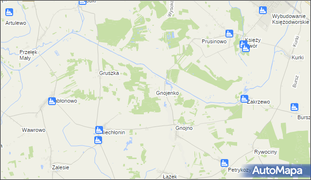 mapa Gnojenko, Gnojenko na mapie Targeo