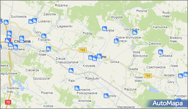 mapa Gnojno powiat buski, Gnojno powiat buski na mapie Targeo