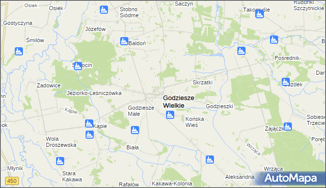 mapa Godziesze Wielkie, Godziesze Wielkie na mapie Targeo