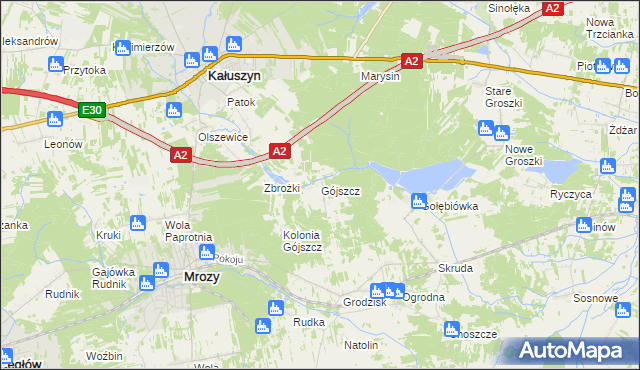 mapa Gójszcz, Gójszcz na mapie Targeo