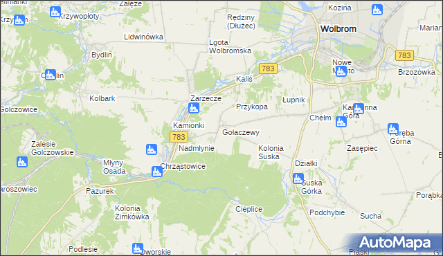 mapa Gołaczewy, Gołaczewy na mapie Targeo