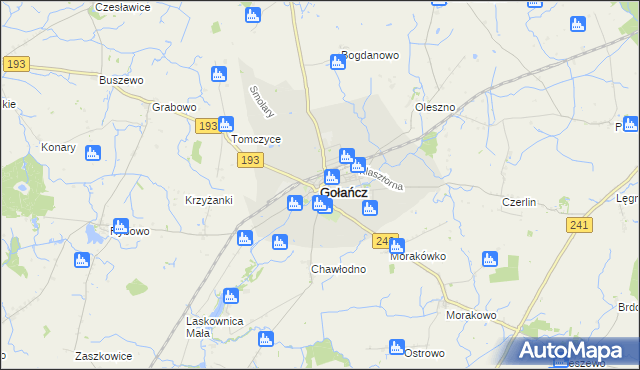 mapa Gołańcz, Gołańcz na mapie Targeo