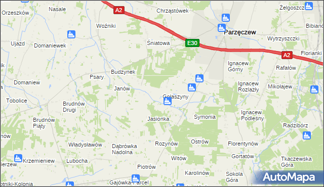 mapa Gołaszyny, Gołaszyny na mapie Targeo