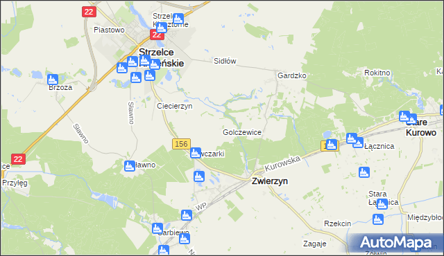 mapa Golczewice, Golczewice na mapie Targeo