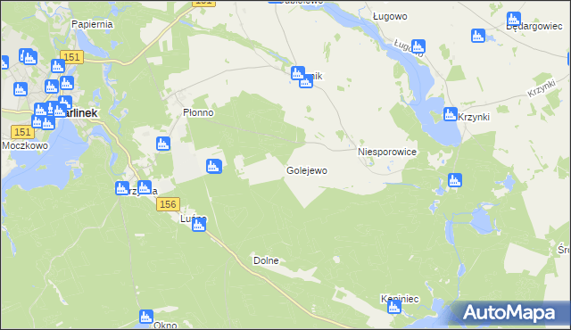 mapa Golejewo gmina Pełczyce, Golejewo gmina Pełczyce na mapie Targeo