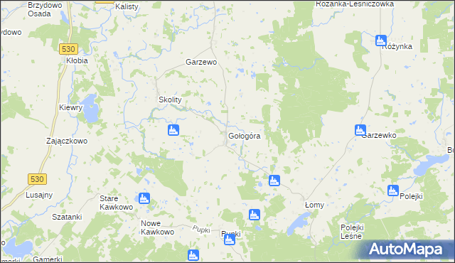 mapa Gołogóra gmina Świątki, Gołogóra gmina Świątki na mapie Targeo