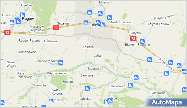 mapa Góra gmina Jeżów, Góra gmina Jeżów na mapie Targeo