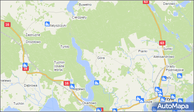 mapa Góra gmina Orzysz, Góra gmina Orzysz na mapie Targeo