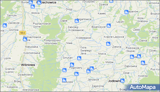 mapa Góra Świętego Jana, Góra Świętego Jana na mapie Targeo