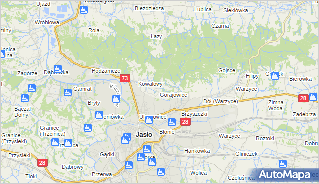 mapa Gorajowice, Gorajowice na mapie Targeo