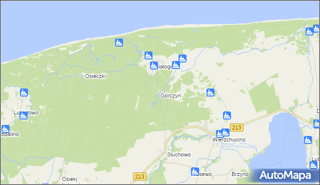 mapa Górczyn gmina Krokowa, Górczyn gmina Krokowa na mapie Targeo