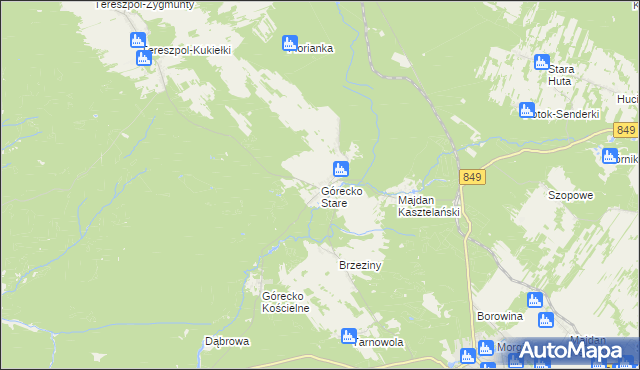 mapa Górecko Stare, Górecko Stare na mapie Targeo