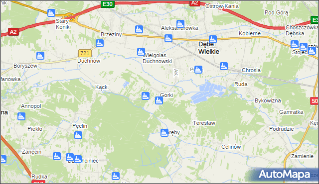 mapa Górki gmina Dębe Wielkie, Górki gmina Dębe Wielkie na mapie Targeo