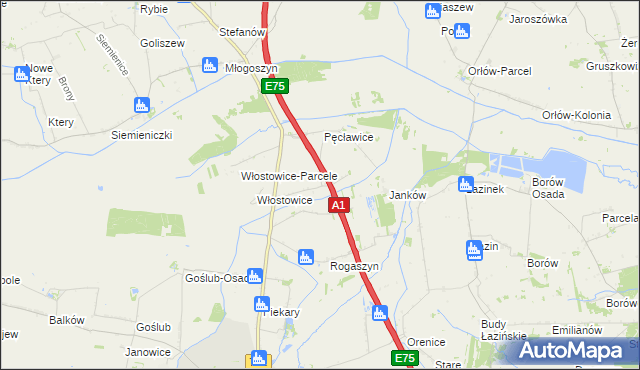 mapa Górki Pęcławskie, Górki Pęcławskie na mapie Targeo