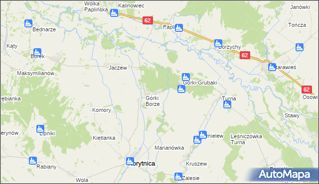 mapa Górki Średnie, Górki Średnie na mapie Targeo