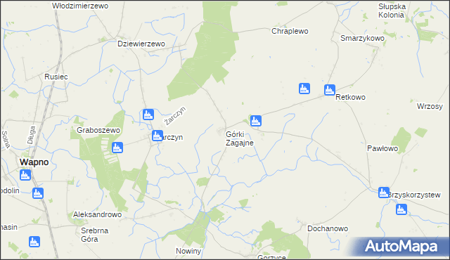 mapa Górki Zagajne, Górki Zagajne na mapie Targeo