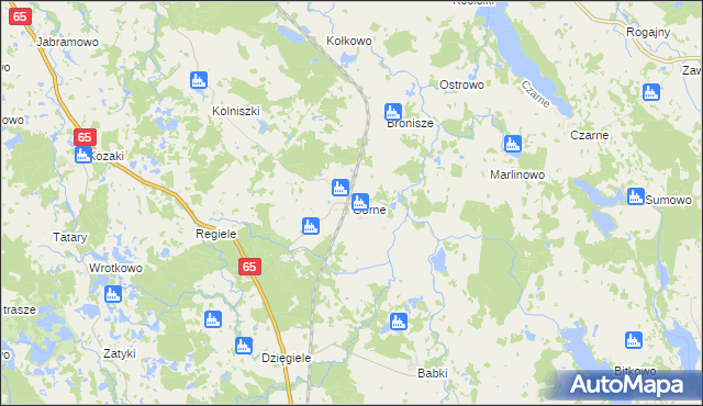 mapa Górne gmina Gołdap, Górne gmina Gołdap na mapie Targeo
