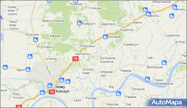 mapa Górnowola, Górnowola na mapie Targeo