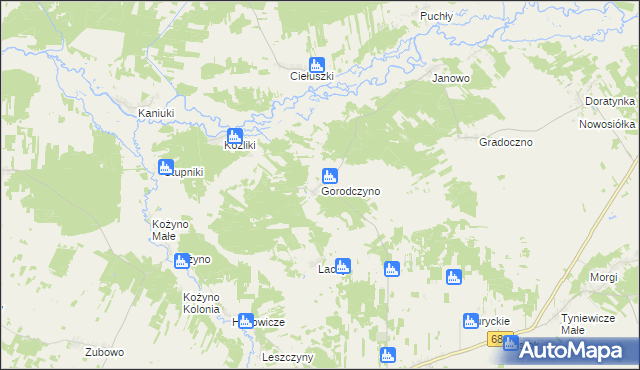 mapa Gorodczyno, Gorodczyno na mapie Targeo