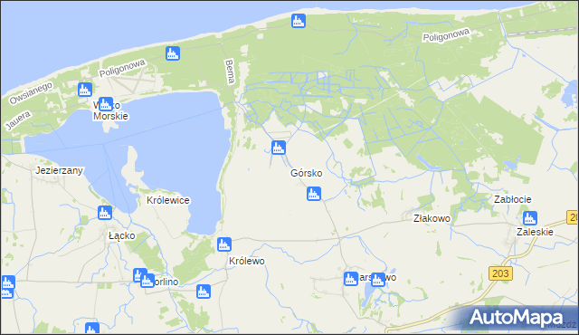 mapa Górsko gmina Postomino, Górsko gmina Postomino na mapie Targeo