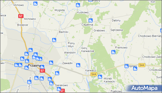 mapa Góry Karwackie, Góry Karwackie na mapie Targeo