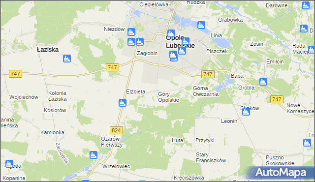 mapa Góry Opolskie, Góry Opolskie na mapie Targeo