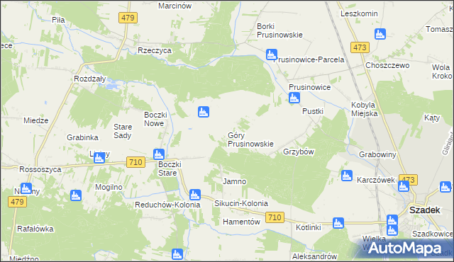 mapa Góry Prusinowskie, Góry Prusinowskie na mapie Targeo