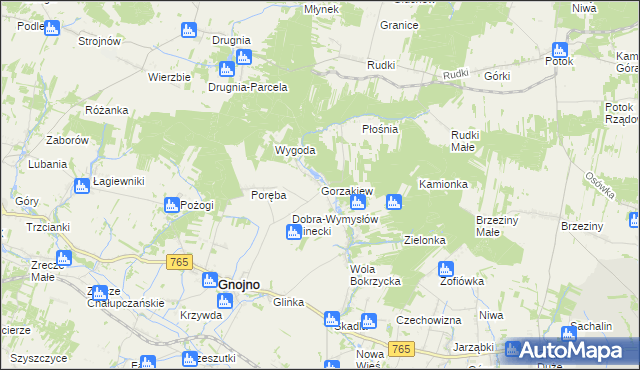 mapa Gorzakiew, Gorzakiew na mapie Targeo