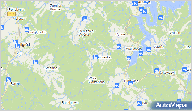 mapa Górzanka, Górzanka na mapie Targeo