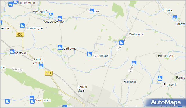 mapa Gorzesław, Gorzesław na mapie Targeo
