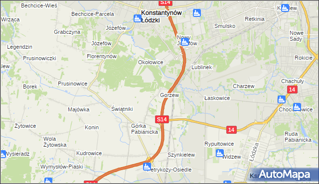 mapa Gorzew, Gorzew na mapie Targeo