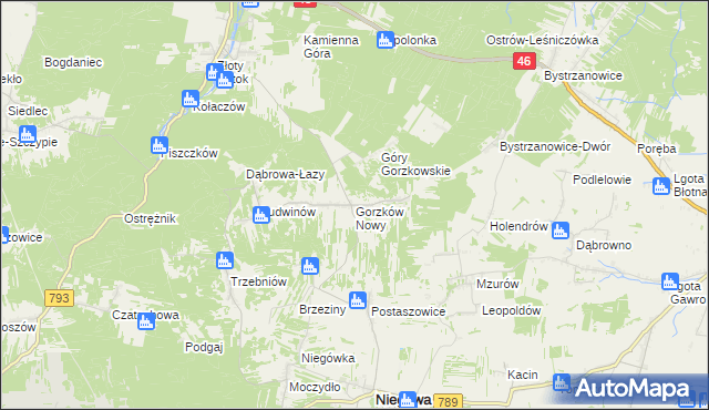 mapa Gorzków Nowy, Gorzków Nowy na mapie Targeo